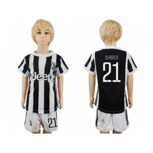 Juventus #21 Dybala Home Kid Soccer Club Jersey