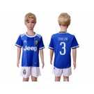 Juventus #3 Chiellini Away Kid Soccer Club Jersey