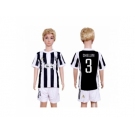 Juventus #3 Chiellini Home Kid Soccer Club Jersey