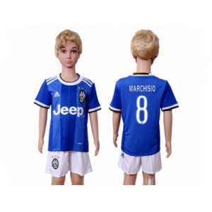 Juventus #8 Marchisio Away Kid Soccer Club Jersey