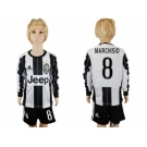 Juventus #8 Marchisio Home Long Sleeves Kid Soccer Club Jersey