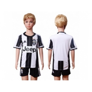 Juventus Blank Home Kid Soccer Club Jersey1