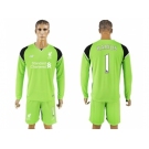 Liverpool #1 Karius Green Goalkeeper Long Sleeves Soccer Club Jersey