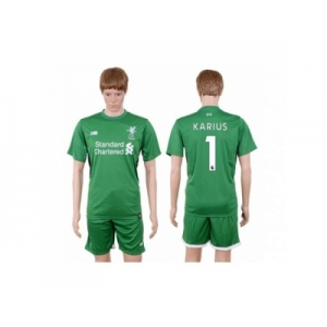 Liverpool #1 Karius Green Goalkeeper Soccer Club Jersey