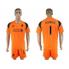 Liverpool #1 Karius Orange Goalkeeper Soccer Club Jersey