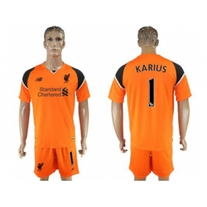 Liverpool #1 Karius Orange Goalkeeper Soccer Club Jersey