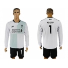 Liverpool #1 Klopp Away Long Sleeves Soccer Club Jersey