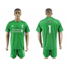 Liverpool #1 Klopp Green Goalkeeper Soccer Club Jersey