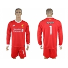 Liverpool #1 Klopp Home Long Sleeves Soccer Club Jersey