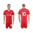 Liverpool #10 Coutinho Red Home Soccer Club Jersey