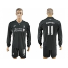 Liverpool #11 Firmino Away Long Sleeves Soccer Club Jersey1