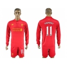 Liverpool #11 Firmino Home Long Sleeves Soccer Club Jersey1