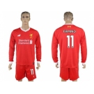 Liverpool #11 Firmino Home Long Sleeves Soccer Club Jersey