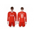 Liverpool #11 M.Salah Home Long Sleeves Soccer Club Jersey