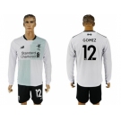 Liverpool #12 Gomez Away Long Sleeves Soccer Club Jersey