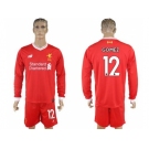 Liverpool #12 Gomez Home Long Sleeves Soccer Club Jersey