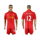 Liverpool #12 Moses Red Home Soccer Club Jersey