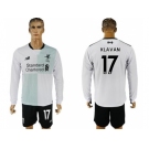 Liverpool #17 Klavan Away Long Sleeves Soccer Club Jersey