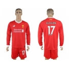 Liverpool #17 Klavan Home Long Sleeves Soccer Club Jersey