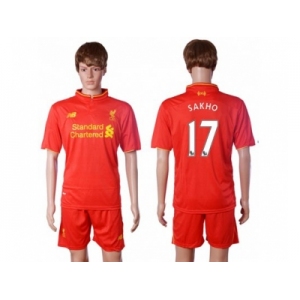 Liverpool #17 Sakho Red Home Soccer Club Jersey