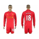 Liverpool #18 Moreno Home Long Sleeves Soccer Club Jersey