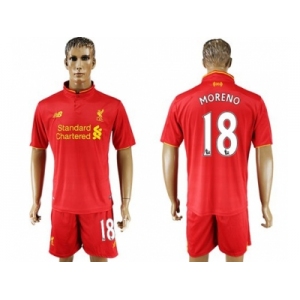 Liverpool #18 Moreno Red Home Soccer Club Jersey