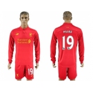 Liverpool #19 Mane Home Long Sleeves Soccer Club Jersey1