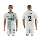 Liverpool #2 Clyne Away Soccer Club Jersey2