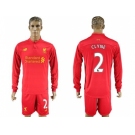 Liverpool #2 Clyne Home Long Sleeves Soccer Club Jersey1