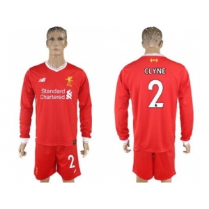 Liverpool #2 Clyne Home Long Sleeves Soccer Club Jersey