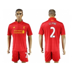 Liverpool #2 Clyne Red Home Soccer Club Jersey1