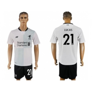 Liverpool #21 Lucas Away Soccer Club Jersey1