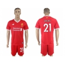 Liverpool #21 Lucas Red Home Soccer Club Jersey