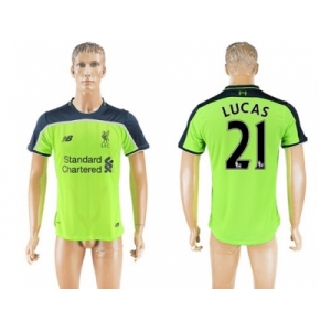 Liverpool #21 Lucas Sec Away Soccer Club Jersey1