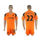 Liverpool #22 Mignolet Orange Goalkeeper Soccer Club Jersey