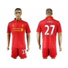 Liverpool #27 Origi Red Home Soccer Club Jersey1