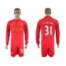 Liverpool #31 Sterling Home Long Sleeves Soccer Club Jersey