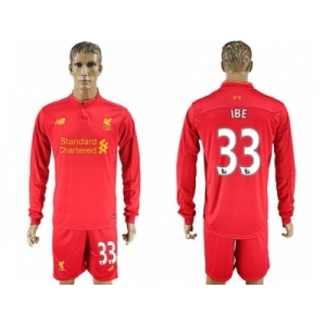 Liverpool #33 IBE Home Long Sleeves Soccer Club Jersey