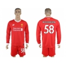 Liverpool #58 Woodburn Home Long Sleeves Soccer Club Jersey