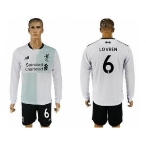 Liverpool #6 Lovren Away Long Sleeves Soccer Club Jersey