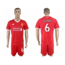 Liverpool #6 Lovren Red Home Soccer Club Jersey