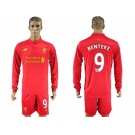 Liverpool #9 Benteke Home Long Sleeves Soccer Club Jersey