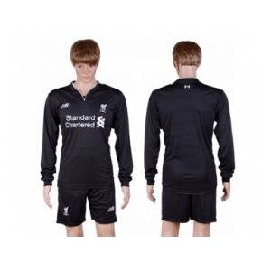 Liverpool Blank Away Long Sleeves Soccer Club Jersey1