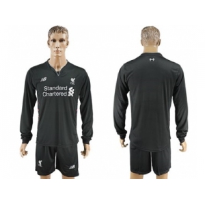 Liverpool Blank Away Long Sleeves Soccer Club Jersey2