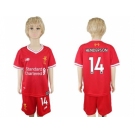 Liverpool #14 Henderson Red Home Kid Soccer Club Jersey1