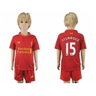 Liverpool #15 Sturridge Red Home Kid Soccer Club Jersey2