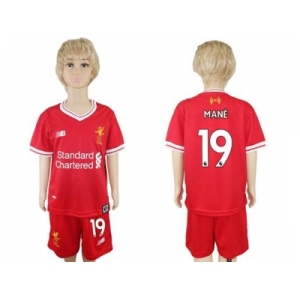 Liverpool #19 Mane Red Home Kid Soccer Club Jersey