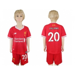 Liverpool #20 Lallana Red Home Kid Soccer Club Jersey1