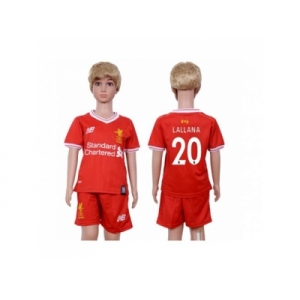 Liverpool #20 Lallana Red Home Kid Soccer Club Jersey