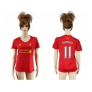 Women's Liverpool #11 Firmino Red Home Soccer Club Jersey